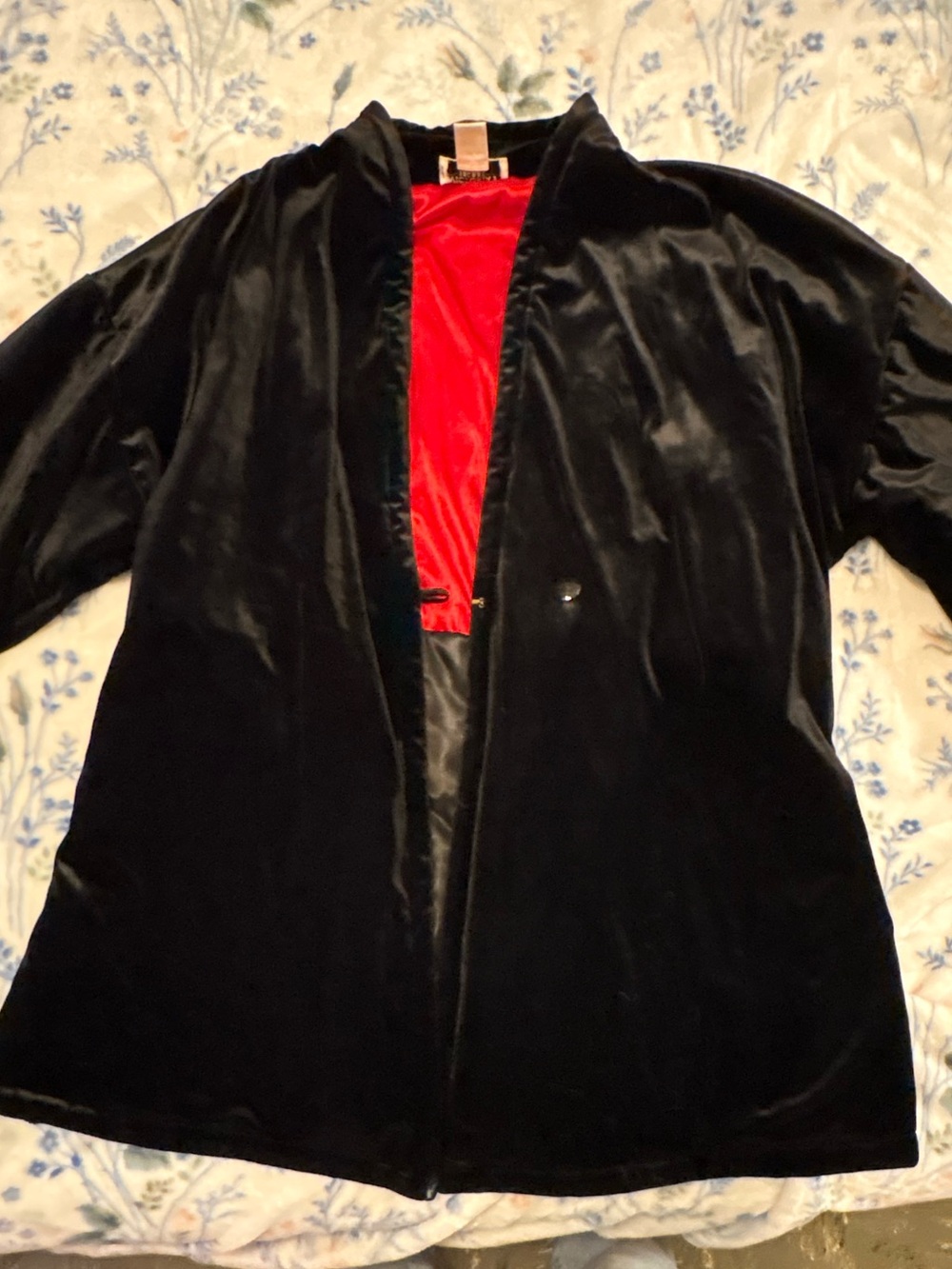 Victoria's Secret Black Velvet Jacket with Red Lining